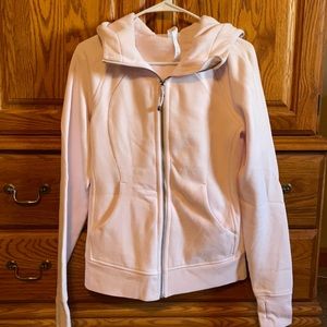 Lululemon scuba zip up hoodie. Pale pink. Size 6
